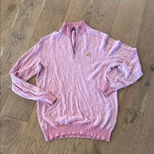 Masters Clubhouse Collection Pink Quarter-Zip Pullover Size Large